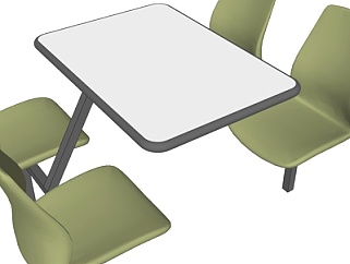 现代<em>卡座</em>餐桌<em>椅</em>su模型