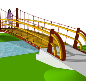 现代木桥su模型