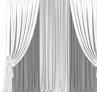 现代布艺窗帘su模型