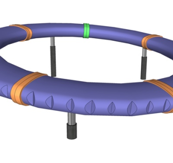 现代环形公用椅su模型