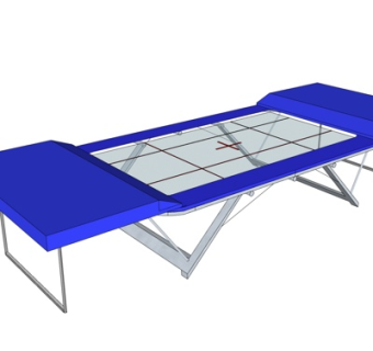 现代金属工作台su模型