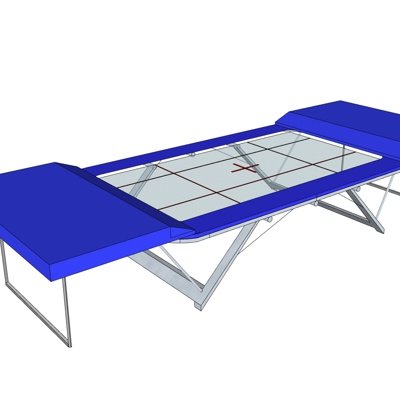 现代金属工作台su模型