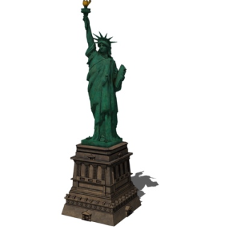 美式自由女神雕塑su模型