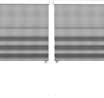 现代布艺窗帘su模型