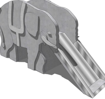 现代大象滑梯su模型