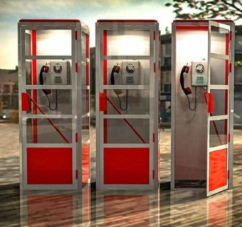 现代电话亭su模型