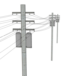 现代电线杆su模型