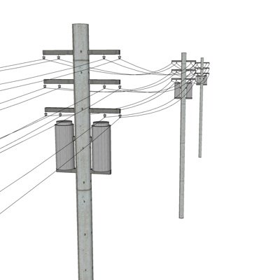 现代电线杆su模型