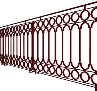 现代金属护栏su模型