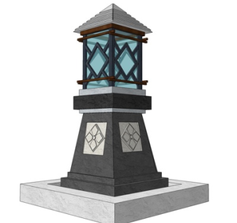 新中式户外景观灯su模型