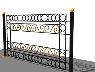 欧式金属护栏su模型