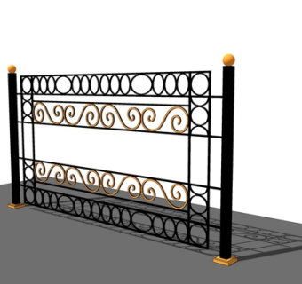 欧式金属护栏su模型