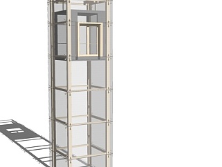 现代观光电梯su模型