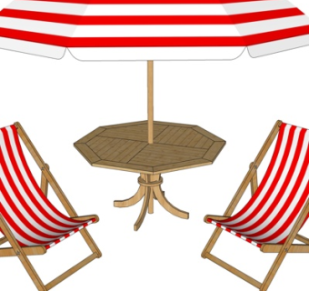 现代实木休闲桌椅su模型