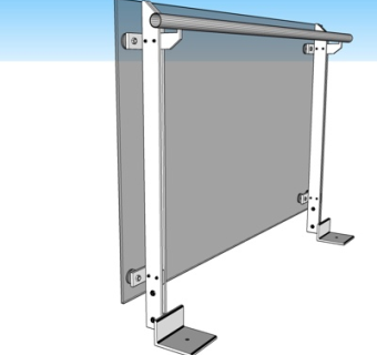 现代钢化玻璃护栏su模型