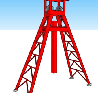 工业风金属水塔su模型
