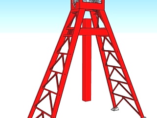 工业风金属水塔su模型
