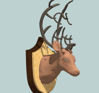 北欧鹿头挂件su模型