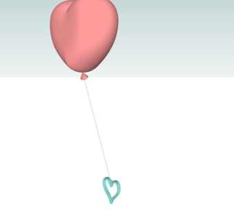 现代爱心气球su模型