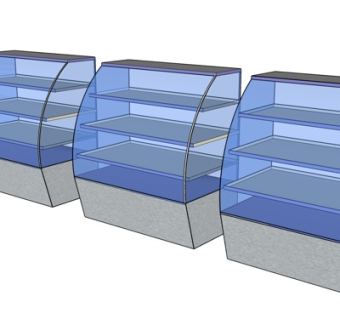 现代玻璃展柜su模型