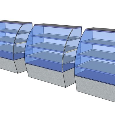 现代玻璃展柜su模型