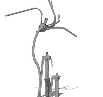 现代金属艺术雕塑su模型