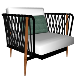 现代布艺休闲椅su模型