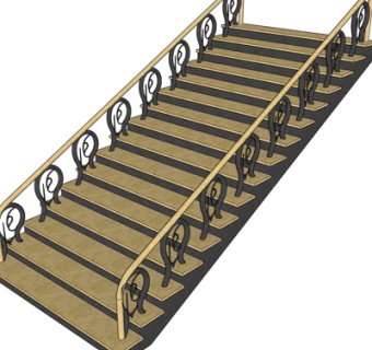 欧式楼梯su模型