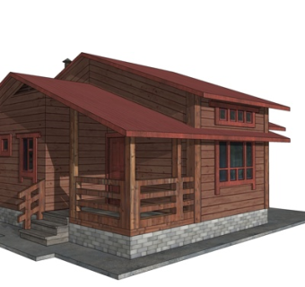 欧式木屋别墅su模型