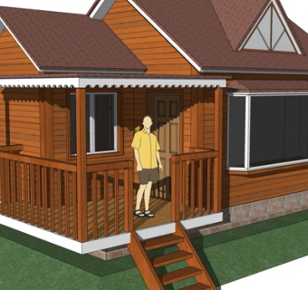 欧式木屋别墅su模型