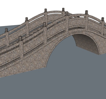 中式石拱桥su模型