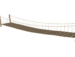 现代实木吊桥su模型