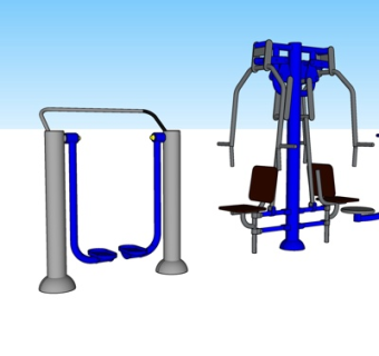 现代健身设备su模型