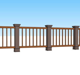 现代金属护栏su模型