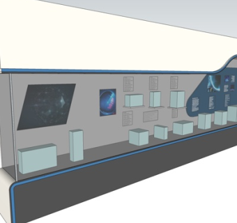 现代玻璃展柜su模型