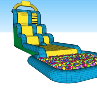 现代充气式水上滑梯su模型