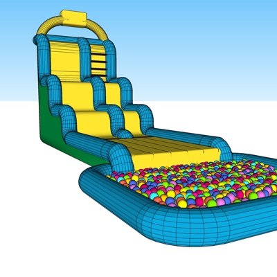 现代充气式水上滑梯su模型