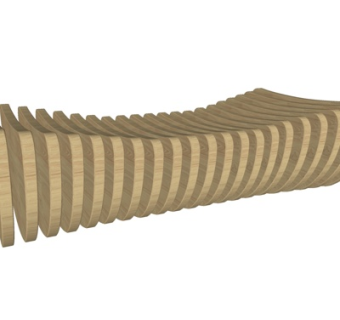 现代实木公用椅su模型