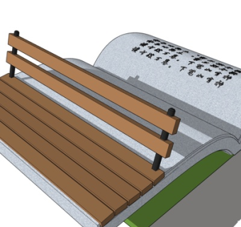 新中式书籍小品公用椅su模型