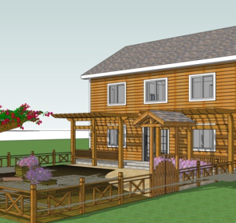 欧式木屋别墅su模型