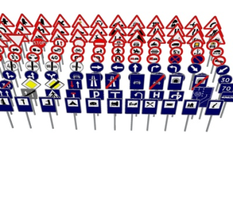 现代交通指示牌su模型