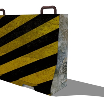 现代道路护栏su模型