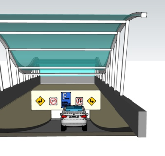 现代地下车库入口su模型