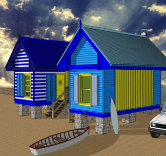 现代度假别墅su模型