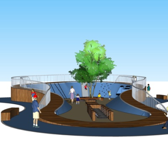 现代儿童游乐区su模型