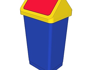 现代塑料垃圾桶su模型