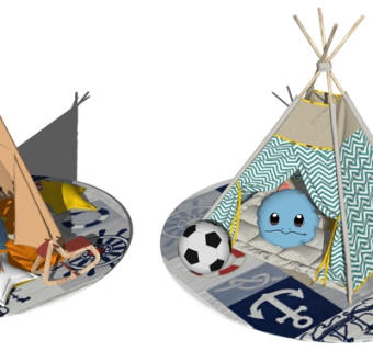 北欧儿童帐篷su模型