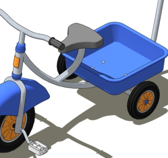 现代儿童三轮玩具车su模型