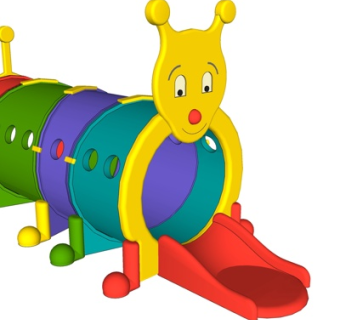 现代儿童滑梯su模型