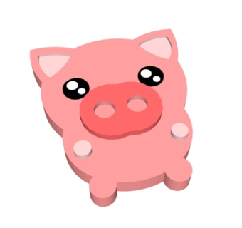 现代猪猪摆件su模型